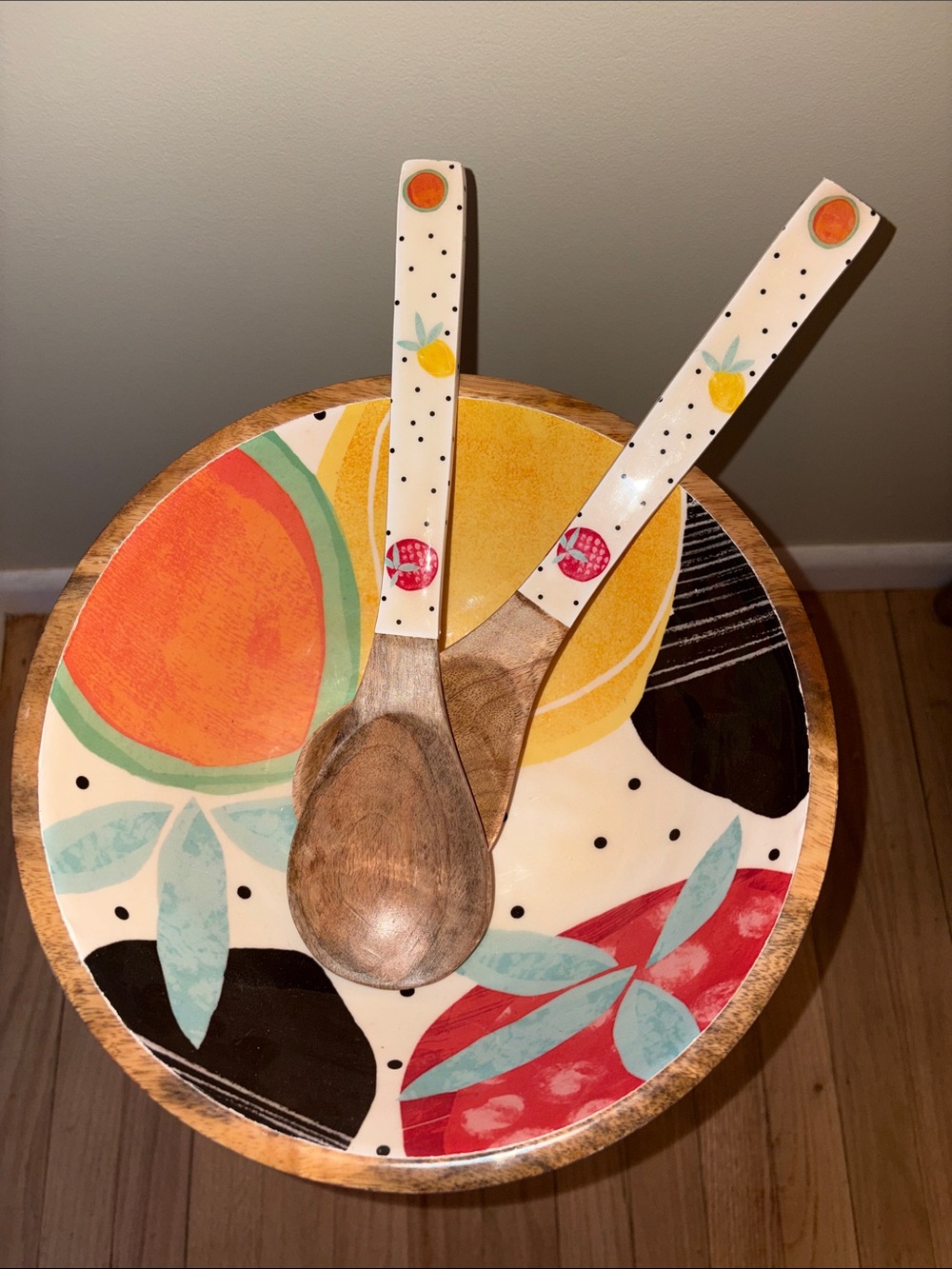 Lenox Wooden Serving Bowl Set with Spoons